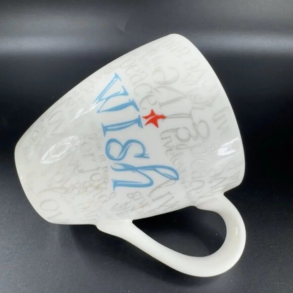 Starbucks WISH Peace Give Love 2005‎ Ceramic Coffee Tea Mug Cup 12 oz Multicolor